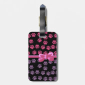 Patroon op poten, roze poten, Paarse poten, reuzen Bagagelabel (Achterkant verticaal)