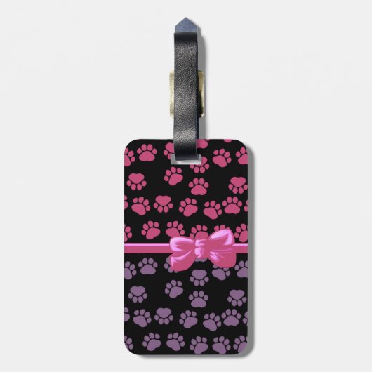 Patroon op poten, roze poten, Paarse poten, reuzen Bagagelabel (Achterkant verticaal)