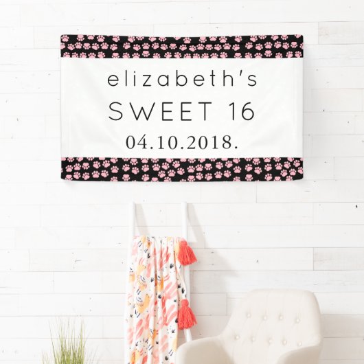 Patroon op poten, roze poten, reuzenpoten, zoet 16 spandoek (Insitu)