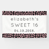 Patroon op poten, roze poten, reuzenpoten, zoet 16 spandoek (Horizontaal)