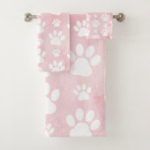 Patroon op poten, witte poten, Waterverven, roze Bad Handdoek (Insitu)