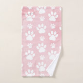Patroon op poten, witte poten, Waterverven, roze Bad Handdoek (Handdoek)
