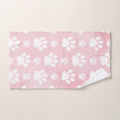 Patroon op poten, witte poten, Waterverven, roze Bad Handdoek (Handdoek)