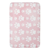 Patroon op poten, witte poten, Waterverven, roze Badmat (Voorkant Verticaal)