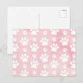 Patroon op poten, witte poten, Waterverven, roze Briefkaart (Voorkant / Achterkant)