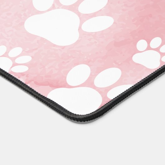 Patroon op poten, witte poten, Waterverven, roze Bureaumat (Hoek)