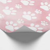 Patroon op poten, witte poten, Waterverven, roze Cadeaupapier (Hoek)