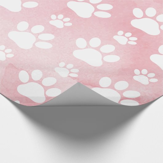 Patroon op poten, witte poten, Waterverven, roze Cadeaupapier (Hoek)