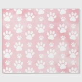 Patroon op poten, witte poten, Waterverven, roze Cadeaupapier (Vlak)