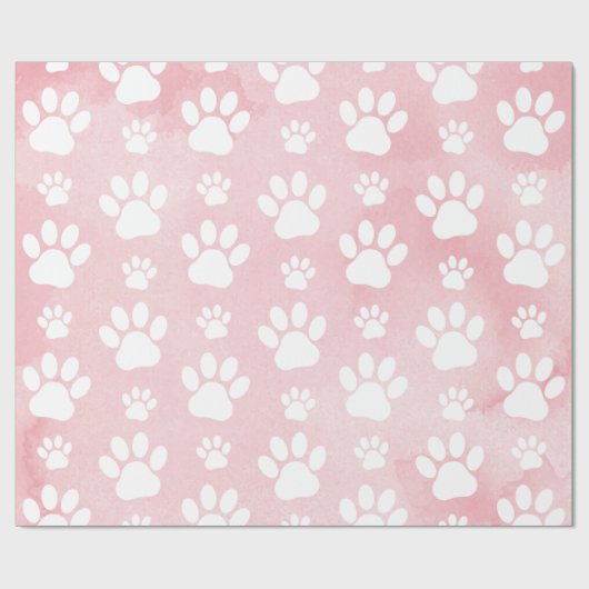 Patroon op poten, witte poten, Waterverven, roze Cadeaupapier (Vlak)