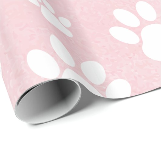 Patroon op poten, witte poten, Waterverven, roze Cadeaupapier (Rol Hoek)