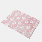 Patroon op poten, witte poten, Waterverven, roze Deurmat (Schuin)