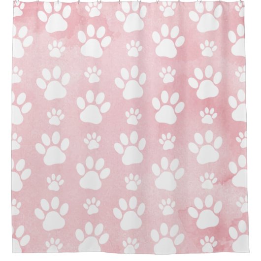 Patroon op poten, witte poten, Waterverven, roze Douchegordijn (Voorkant)