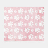Patroon op poten, witte poten, Waterverven, roze Fleece Deken (Voorkant (Horizontaal))