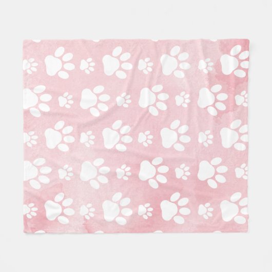 Patroon op poten, witte poten, Waterverven, roze Fleece Deken (Voorkant (Horizontaal))