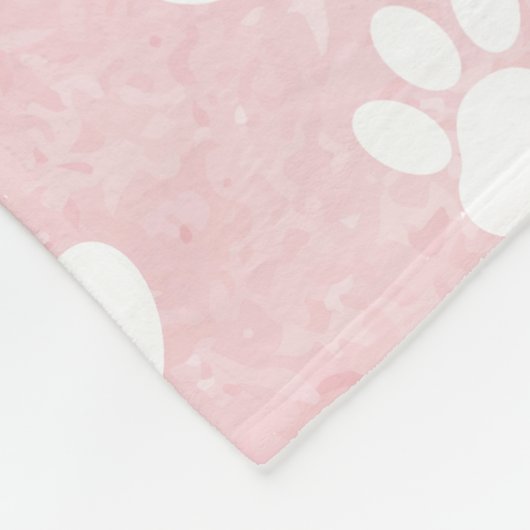 Patroon op poten, witte poten, Waterverven, roze Fleece Deken (Hoek)