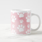 Patroon op poten, witte poten, Waterverven, roze Grote Koffiekop (Rechts)