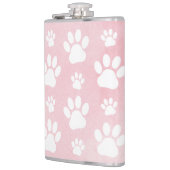 Patroon op poten, witte poten, Waterverven, roze Heupfles (Links)