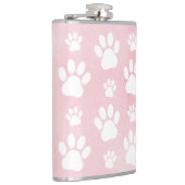 Patroon op poten, witte poten, Waterverven, roze Heupfles (Rechts)