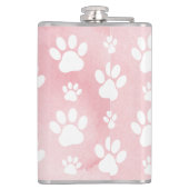 Patroon op poten, witte poten, Waterverven, roze Heupfles (Achterkant)