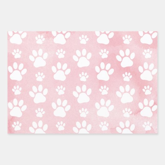 Patroon op poten, witte poten, Waterverven, roze Inpakpapier Vel (Voorkant)