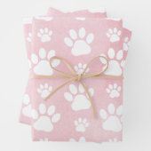 Patroon op poten, witte poten, Waterverven, roze Inpakpapier Vel (In situ)