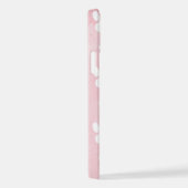 Patroon op poten, witte poten, Waterverven, roze iPhone Hoesje (Rechterkant)