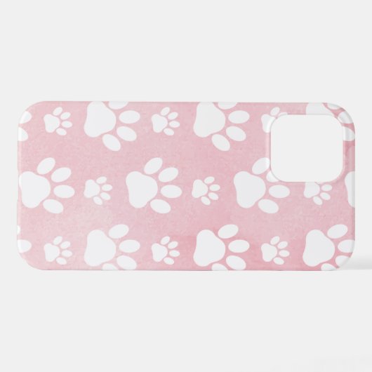 Patroon op poten, witte poten, Waterverven, roze iPhone Hoesje (Achterkant horizontaal)