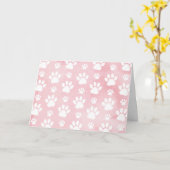 Patroon op poten, witte poten, Waterverven, roze Kaart (Gele Bloem)