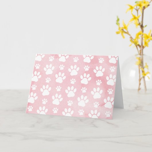 Patroon op poten, witte poten, Waterverven, roze Kaart (Gele Bloem)