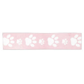 Patroon op poten, witte poten, Waterverven, roze Korte Tafelloper (Horizontaal)