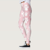 Patroon op poten, witte poten, Waterverven, roze Leggings (Links)