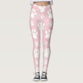 Patroon op poten, witte poten, Waterverven, roze Leggings (Voorkant)