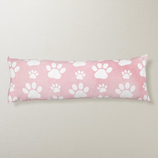 Patroon op poten, witte poten, Waterverven, roze Lichaamskussen (Achterkant)