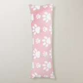 Patroon op poten, witte poten, Waterverven, roze Lichaamskussen (Voorkant Verticaal)