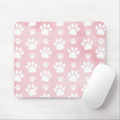 Patroon op poten, witte poten, Waterverven, roze Muismat (Met muis)