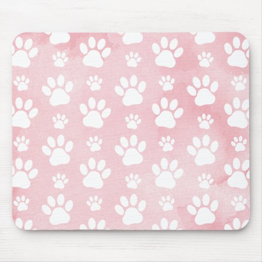 Patroon op poten, witte poten, Waterverven, roze Muismat (Voorkant)