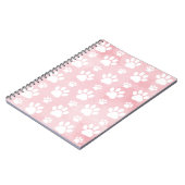 Patroon op poten, witte poten, Waterverven, roze Notitieboek (Linkerzijde)