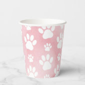 Patroon op poten, witte poten, Waterverven, roze Papieren Bekers (Achterkant)
