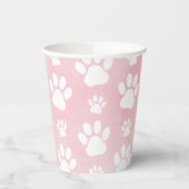 Patroon op poten, witte poten, Waterverven, roze Papieren Bekers (Links)