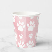Patroon op poten, witte poten, Waterverven, roze Papieren Bekers (Rechts)