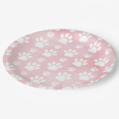 Patroon op poten, witte poten, Waterverven, roze Papieren Bordje (Gekanteld)