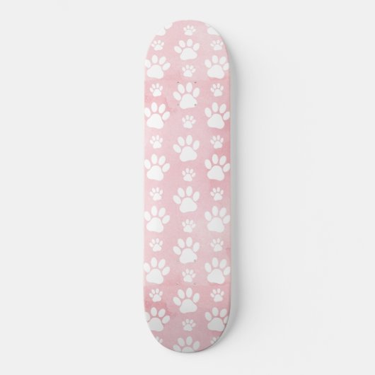 Patroon op poten, witte poten, Waterverven, roze Persoonlijk Skateboard (Voorkant)