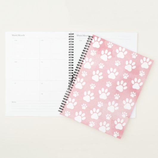 Patroon op poten, witte poten, Waterverven, roze Planner (Display)