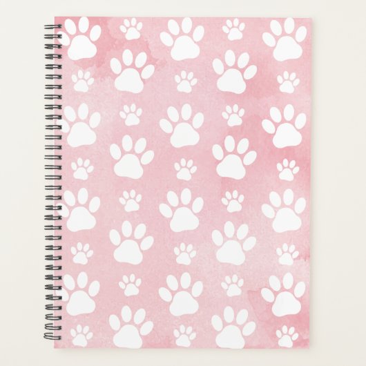 Patroon op poten, witte poten, Waterverven, roze Planner (Voorkant)