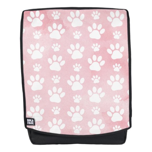 Patroon op poten, witte poten, Waterverven, roze Rugtassen (Voorkant)