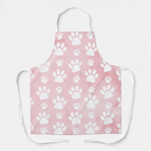 Patroon op poten, witte poten, Waterverven, roze Schort (Voorkant)