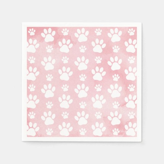 Patroon op poten, witte poten, Waterverven, roze Servet (Voorkant)