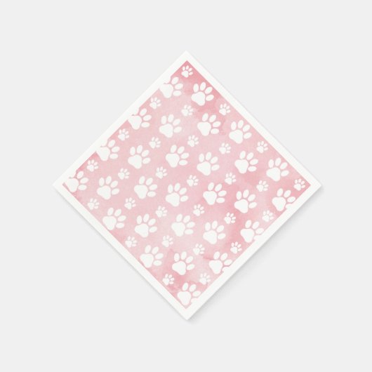 Patroon op poten, witte poten, Waterverven, roze Servet (Hoek)