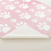 Patroon op poten, witte poten, Waterverven, roze Sherpa Deken (3/4)